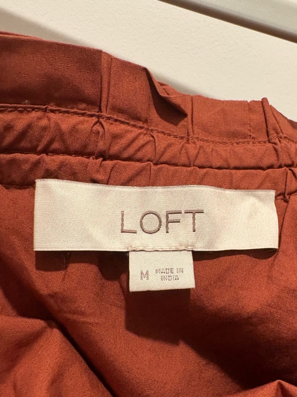 LOFT Rust Ruffle One-Shoulder Mini Dress - Picture 3 of 3